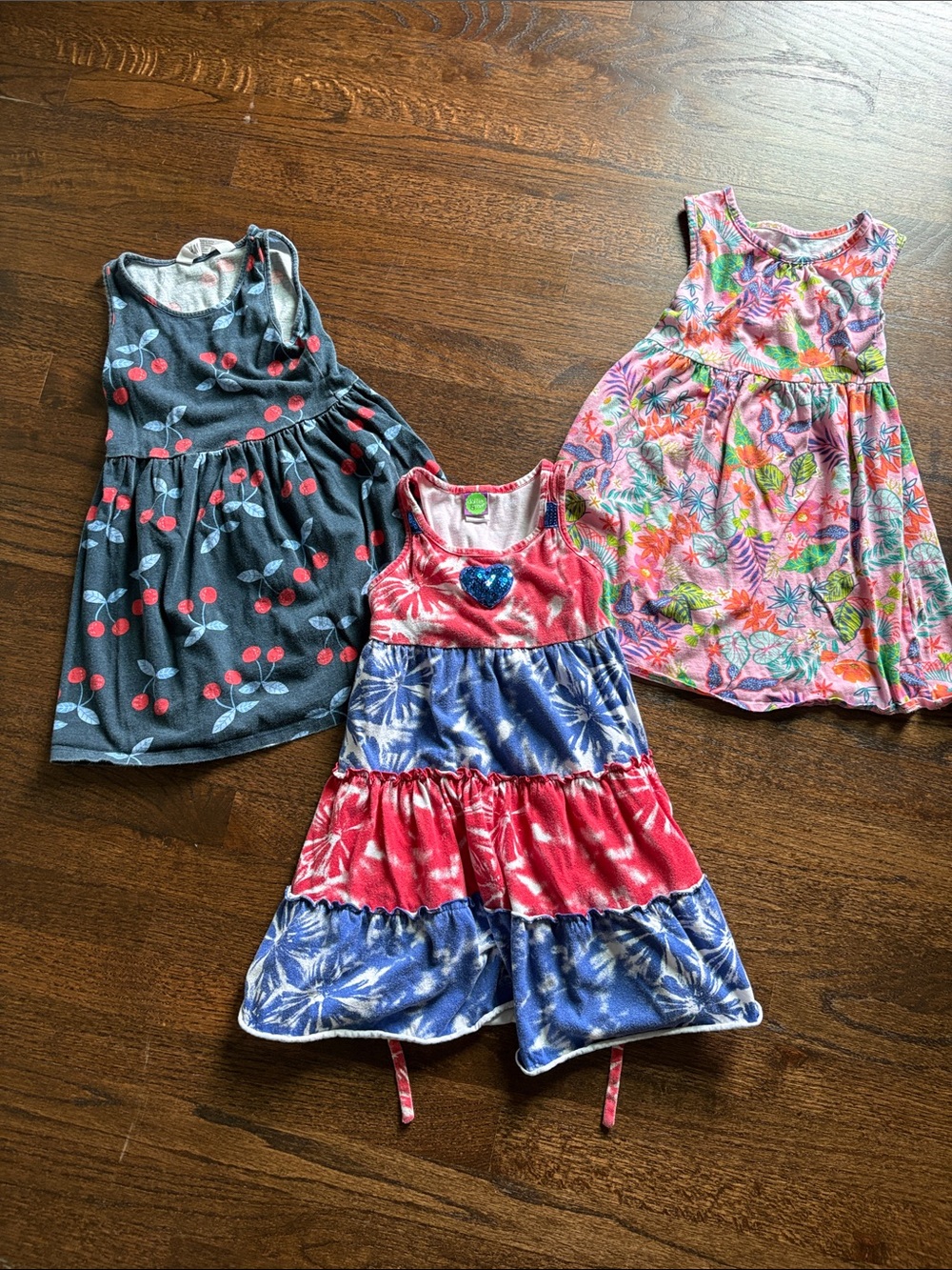 Bundle of 3 Sleeveless Summer Dress - Pink / Blue / Gray Size 5
